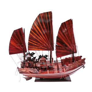 Mô Hình Thuyền Gỗ Trang Trí Tàu Hạ Long Việt Nam - Thân dài 100cm - Gỗ Tràm Tự Nhiên