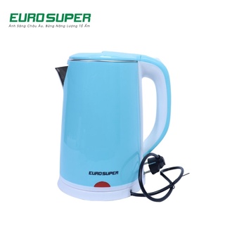 Ấm Đun Nước Siêu Tốc EUROSUPER Bình Siêu Tốc Chất Liệu Inox 2 Lớp Cách Nhiệt 2.3L ST2E ES - ST3E ES
