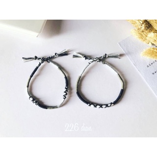 Vòng quấn tay, chân nam nữ handmade tông màu đen xám
