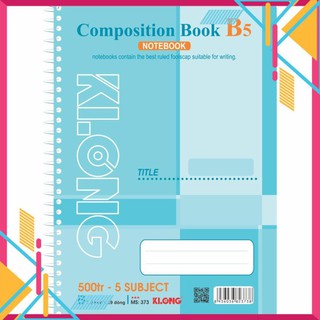[Sổ vở đẹp] Sổ lò xo KLONG 500 trang, 5 subject; MS: 373