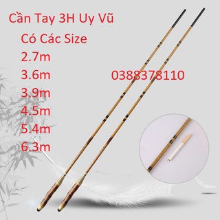 Cần Câu Tay 3H Uy Vũ Carbon Độ Cứng 3H Siêu Nhẹ, Câu Đơn Câu Đài - CT 10