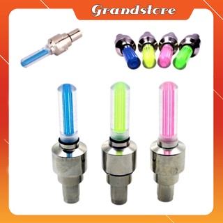 BỘ 2 ĐÈN LED CẢM ỨNG HÌNH TRỤ GẮN VAN BÁNH XE ĐẠP, XE ĐẠP ĐIỆN,  XE MÁY, Ô TÔ NHIỀU MÀU DỄ DÀNG THÁO LẮP