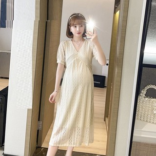 Váy Bầu Đầm Bầu Xinh A2210 Ren Xinh Dự Tiệc Cho Bé Ti Sau Sinh