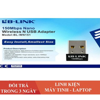 USB WIFI CHO MÁY TÍNH BÀN, ĐẦU THU WIFI LB-LINK BL-WN151 ( FREE SHIP ĐƠN TỪ 50K )