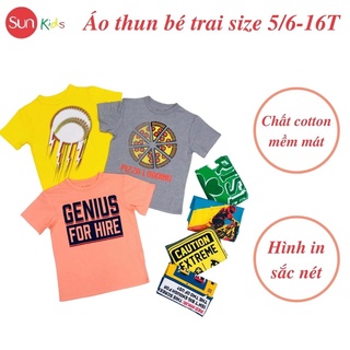 Áo thun bé trai xuất xịn, áo phông cho bé trai, chất cotton, size 4-16 tuổi,  - SUNKIDS