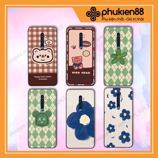 Ốp lưng Oppo Reno 2f / Reno2 F in hình hoa, gấu rich bear nghệ thuật, thời trang