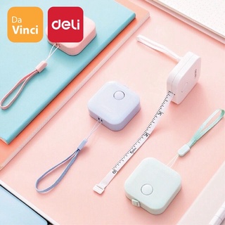 [ DaVinci ] Thước dây da cuộn Deli - 1.5m - Hồng/ Xanh Lá/ Trắng/ Xanh Dương - 1 chiếc - 79650