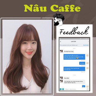 Thuốc nhuộm tóc màu nâu cafe tặng kèm oxy trợ nhuộm , găng tay