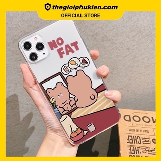 Ốp lưng iphone silicon dẻo trong suốt No Fat dành cho ip 6 đến 14promax - t01