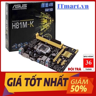 Mainboard Asus H81M-K socket 1150 fullbox chính hãng phân phối