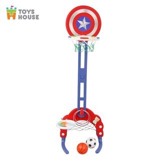 Bộ đồ chơi thể thao đa năng 4 trong 1 - cột bóng rổ kiêm bóng đá, ném vòng, câu cá Toyshouse
