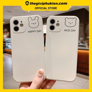 Ốp lưng iphone cạnh vuông Happy nice day dành cho iphone 6 đến 14promax - E221