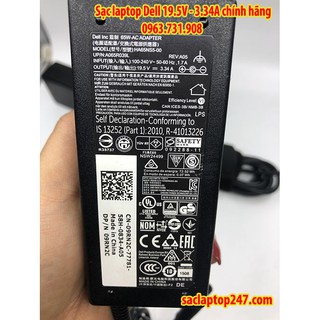 Sạc laptop Dell 19.5V 3.34A chính hãng