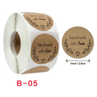 Cuộn 500 miếng sitcker handmade trang trí quà