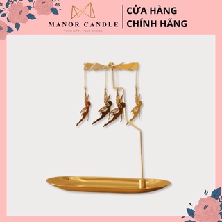 Khay nến thơm trang trí chong chóng xoay, khay lớn 23cm cao cấp