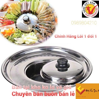(CHÍNH HÃNG )Nồi lẩu nón inox  , lẩu mâm inox , lẩu vành inox 304  thaphafac,Vietcook  đủ size 16,18,20,22 cho bếp từ