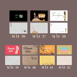Hộp nhựa kèm 100 card cám ơn, thiệp cảm ơn mẫu VIẾT TAY dành riêng cho shop bán hàng để tặng khách hàng (mẫu 36-42)