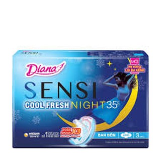Băng vệ sinh Diana sensi ban đêm cánh (gói 3 miếng) ----35 cm-mới