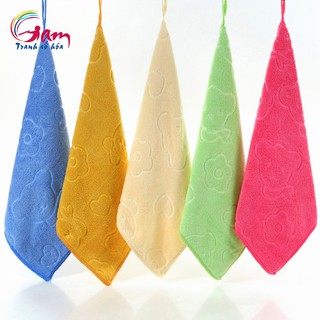 Khăn lau vuông đa năng tiện lợi có dây treo 25x25cm siêu thấm hút lau tay lau bếp vệ sinh nhà cửa