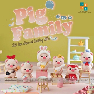 Bộ kit len chọc Gia Đình Heo Dễ Thương làm quà DIY, móc khoá từ handmade, có hướng dẫn - Needle felting Pig Familyđồ