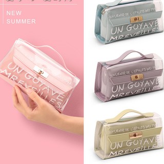 <SALE SỐC >Túi Đựng Bút Hai Lớp Trong Suốt Hàn Quốc , Túi Đựng Mĩ Phẩm Đa Năng Dung Tích Lớn