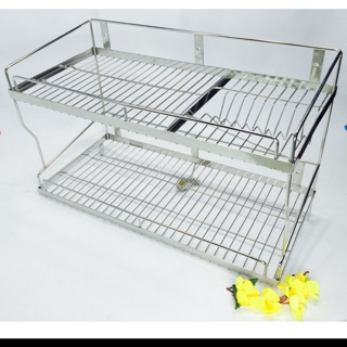 Kệ úp chén bát 2 tầng inox 304 cao cấp 60cm,70cm,80cm,90cm bảo hành 5 năm không rỉ sét