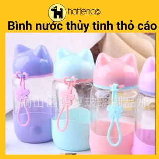 Bình nước thủy tinh Thỏ Cáo dễ thương