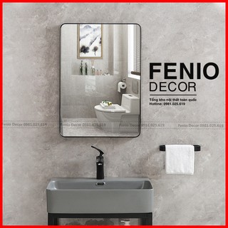 Gương chữ nhật viền thép đen cao cấp