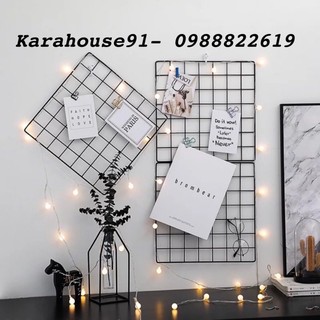 Combo 3 khung lưới trang trí 35x35cm+ 10 kẹp gỗ+ 6 móc dính và 1 đèn dây đom đóm