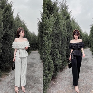 [ 𝐅𝐑𝐄𝐄 𝐒𝐇𝐈𝐏 ] SET ÁO TRỄ VAU BÈO QUẦN ỐNG RỘNG XINH XẮN ĐỒ BỘ NỮ ĐI BIỂN