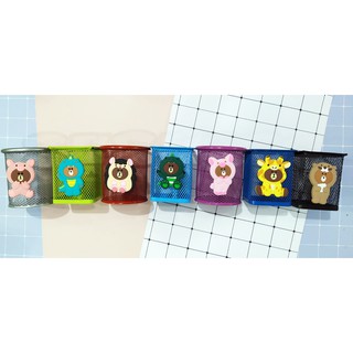 Ống sắt cắm bút hình gấu brown CBI2 ống cắm bút văn phòng ống sắt đựng bút ống cắm bút kim loại