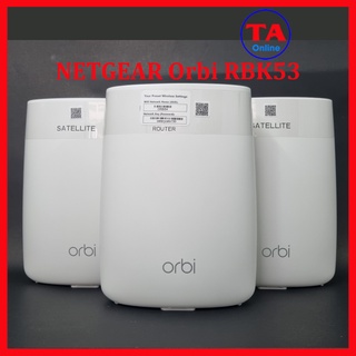 Netgear Orbi Mesh WiFi RBK53 - Bộ phát WiFi Tri-band chuẩn AC 3000 Mbps - 1 Router (RBR50) và 2 Satellites (RBS50)