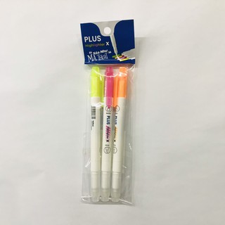 [Mã LIFEBOOK1 giảm 30K đơn 150K] Set 3 bút nhớ dòng xóa được Plus HIGHLIGHTER X (bút dạ quang)