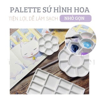 Palette khay sứ pha màu nhiều mẫu