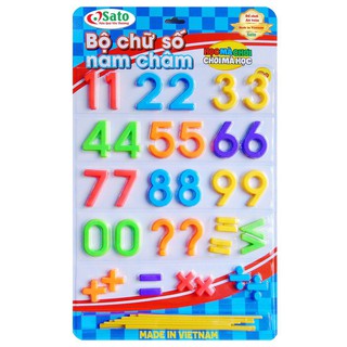 Bộ Nam Châm Chữ Số Kèm Que Tính Thông MInh Hàng Sato Chính Hãng An Toàn Cho Bé