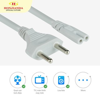 Dây nguồn số 8 sạc cho Quạt tích điện, Máy tính, thiết bị điện tử - dây dài 2 mét - chính hãng Honjianda