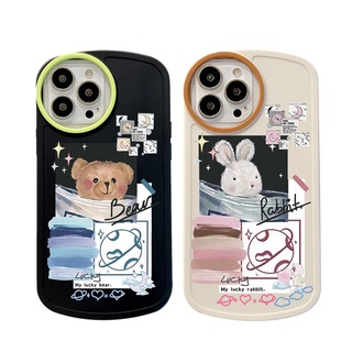 Ốp lưng iphone Suntaiho Ốp lưng iphone Ốp Điện Thoại silicone dẻo in hình gấu / thỏ đáng yêu chống rơi thích hợp cho iPhone 13 12 11 PM X xr Xs Max
