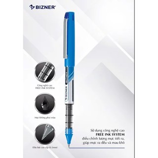 Bút Lông Bi Cao Cấp Bizner BIZ-168 Nét 0.5mm (Vỉ 1 Cây) - Mực Xanh