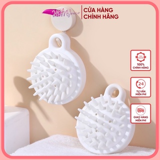 Lượt Gội Đầu Silicon Massage - Lược Chải đầu Silicone Muji Nhật giúp chống gãy rụng, gỡ rối tóc