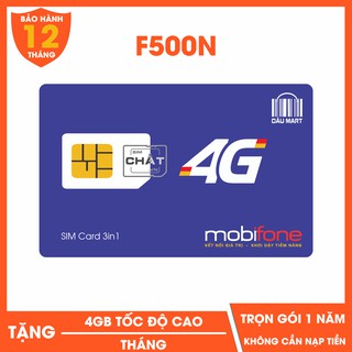 SIM 4G Mobifone F500N / MDT250A Dùng 4G Trọn Gói 1 Năm Không Cần Nạp Tiền