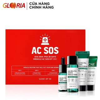 [Mã COSGLORIAT4 -8% đơn 250K] Set 4 dưỡng da mụn Some By Mi AHA- BHA-PHA 30 Days Miracle Travel Kit