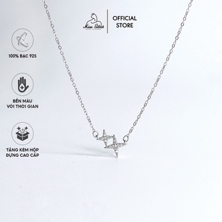 Dây chuyền bạc 2 ngôi sao đính đá, vòng cổ nữ Double Star Miuu Silver