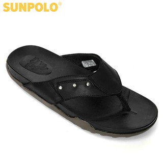 [Mã BMBAU50 giảm 7% đơn 99K] Dép Kẹp Nam Da Bò SUNPOLO Đen - SUPUS32D