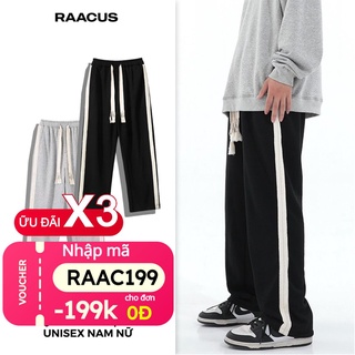 Quần ống rộng nam nữ RAACUS dáng suông unisex, quần ống suông nam nữ chất nhung tăm phong cách Hàn Quốc
