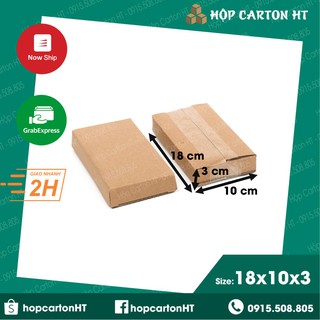Combo 100 Hộp Carton Đóng Hàng 18x10x3 Chất Liệu Carton 3 Lớp Dày Dặn Dùng Gói Đơn COD - Hộp Carton HT
