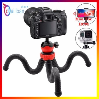 Chân đế máy ảnh, chân đế điện thoại Tripod Ballhead Mini Octopus Flexible kèm kẹp điện thoại