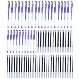 Combo 30 bút Mực Nước Gel + 60 ruột ngòi viết màu tím học sinh tiểu học