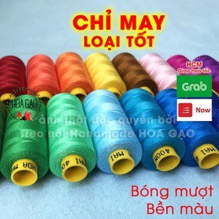 Chỉ may, chỉ may công nghiệp 1 cuộn 400m HOA MAI GCH1 độ bền cao mềm mại, siêu đẹp
