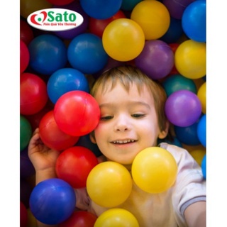 [ 50 BÓNG NHỰA SATO 8CM ] Bóng nhựa cho bé, Bóng nhựa nguyên sinh không độc hại, bóng nhựa nhiều màu sắc mềm cho bé