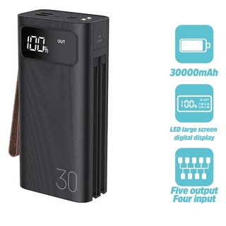 Sạc dự phòng 30000mAh BASIKE PT302P có Cáp Sạc, đèn pin, giá đỡ điện thoại, dây buộc cho iPhone Huawei Samsung